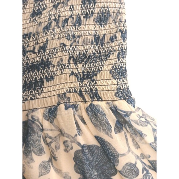 Sachin & Babi Dress Sz Small Blue Floral Shirred Mini w/ Baloon Sleeve Lined NWT - Picture 11 of 16